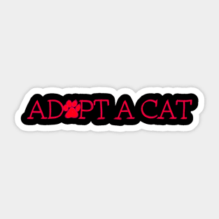 Adopt a cat red paw Sticker